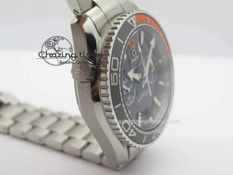 Planet Ocean Master Chronometer Chrono SS OM 1:1 Best Edition Black Dial On SS Bracelet A9900