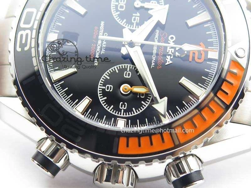 Planet Ocean Master Chronometer Chrono SS OM 1:1 Best Edition Black Dial On SS Bracelet A9900