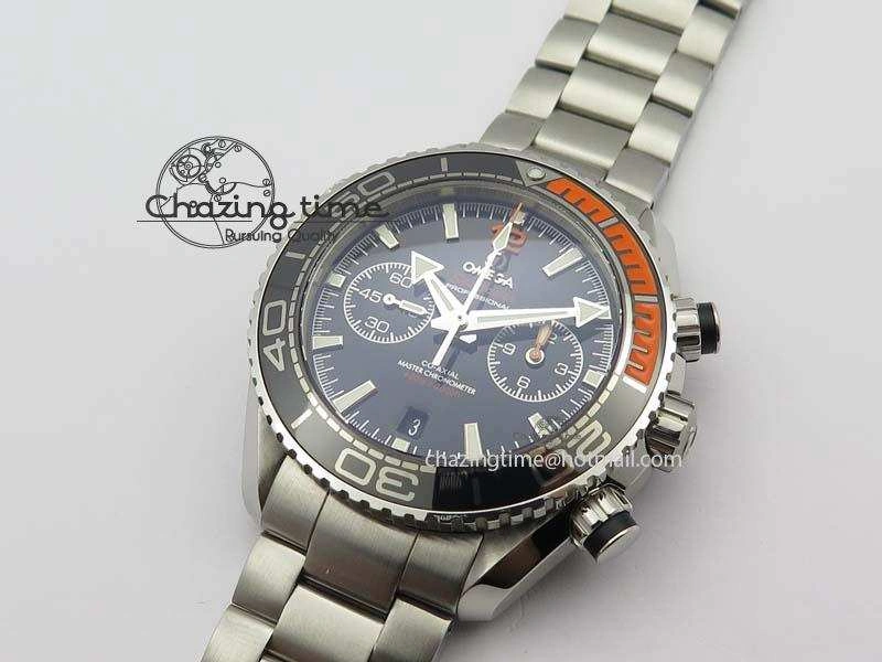 Planet Ocean Master Chronometer Chrono SS OM 1:1 Best Edition Black Dial On SS Bracelet A9900