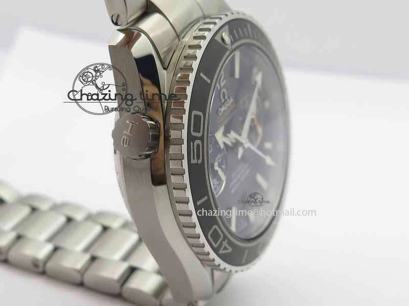 Planet Ocean Master Chronometer Chrono SS OM 1:1 Best Edition Black On SS Bracelet A9300