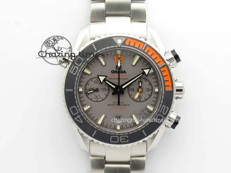 Planet Ocean Master Chronometer Chrono SS OM 1:1 Best Edition Gray Dial On SS Bracelet A9900