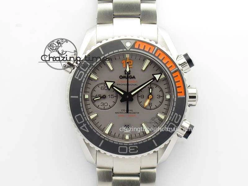 Planet Ocean Master Chronometer Chrono SS OM 1:1 Best Edition Gray Dial On SS Bracelet A9900