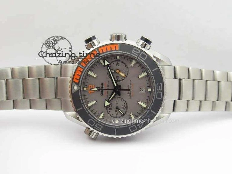 Planet Ocean Master Chronometer Chrono SS OM 1:1 Best Edition Gray Dial On SS Bracelet A9900