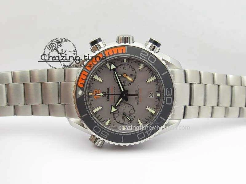 Planet Ocean Master Chronometer Chrono SS OM 1:1 Best Edition Gray Dial On SS Bracelet A9900