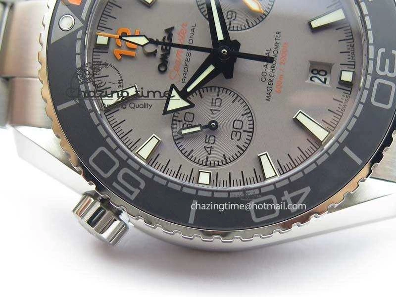 Planet Ocean Master Chronometer Chrono SS OM 1:1 Best Edition Gray Dial On SS Bracelet A9900