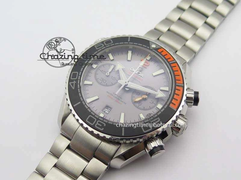 Planet Ocean Master Chronometer Chrono SS OM 1:1 Best Edition Gray Dial On SS Bracelet A9900