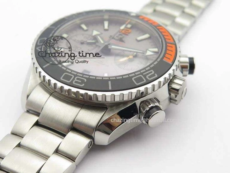 Planet Ocean Master Chronometer Chrono SS OM 1:1 Best Edition Gray Dial On SS Bracelet A9900