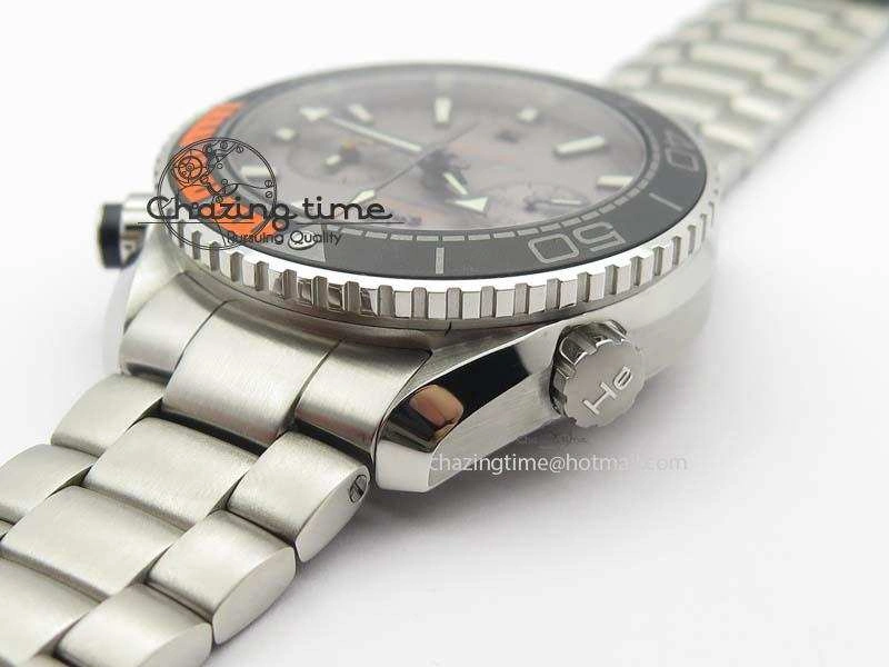 Planet Ocean Master Chronometer Chrono SS OM 1:1 Best Edition Gray Dial On SS Bracelet A9900