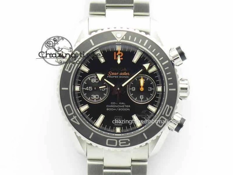 Planet Ocean Master Chronometer Chrono SS OM 1:1 Best Edition Orange 12 On SS Bracelet A9300