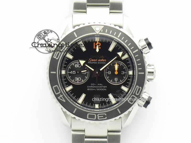 Planet Ocean Master Chronometer Chrono SS OM 1:1 Best Edition Orange 12 On SS Bracelet A9300