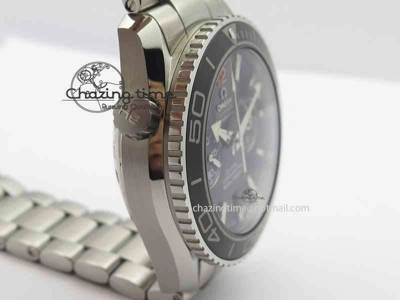 Planet Ocean Master Chronometer Chrono SS OM 1:1 Best Edition Orange 12 On SS Bracelet A9300
