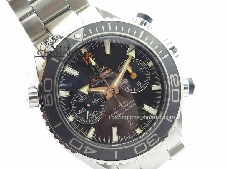 Planet Ocean Master Chronometer Chrono SS OM 1:1 Best Edition Orange 12 On SS Bracelet A9300