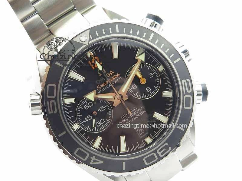 Planet Ocean Master Chronometer Chrono SS OM 1:1 Best Edition Orange 12 On SS Bracelet A9300