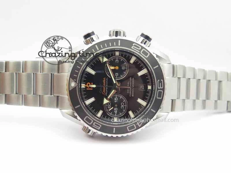 Planet Ocean Master Chronometer Chrono SS OM 1:1 Best Edition Orange 12 On SS Bracelet A9300