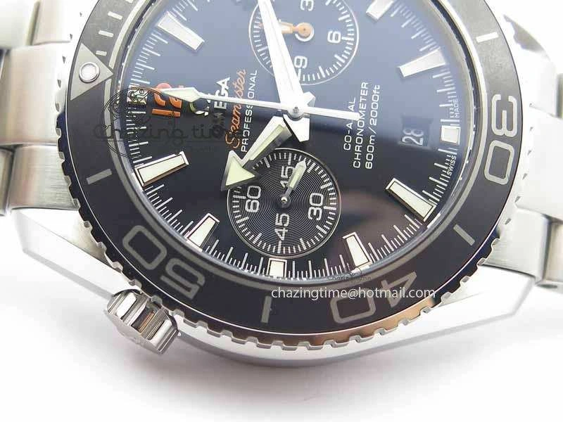 Planet Ocean Master Chronometer Chrono SS OM 1:1 Best Edition Orange 12 On SS Bracelet A9300