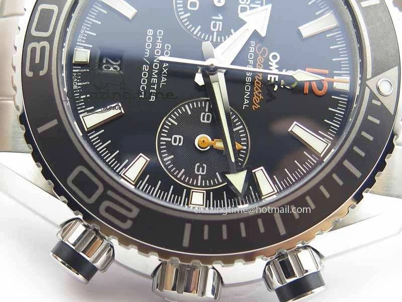 Planet Ocean Master Chronometer Chrono SS OM 1:1 Best Edition Orange 12 On SS Bracelet A9300