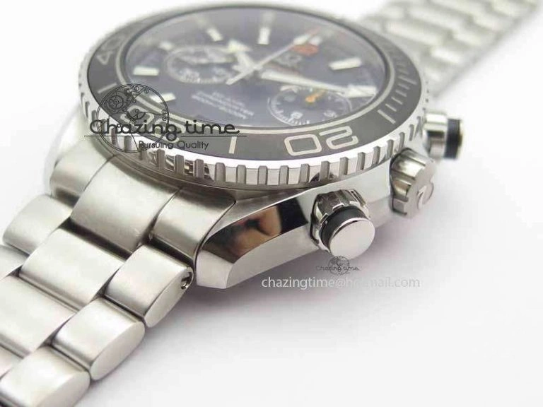 Planet Ocean Master Chronometer Chrono SS OM 1:1 Best Edition Orange 12 On SS Bracelet A9300