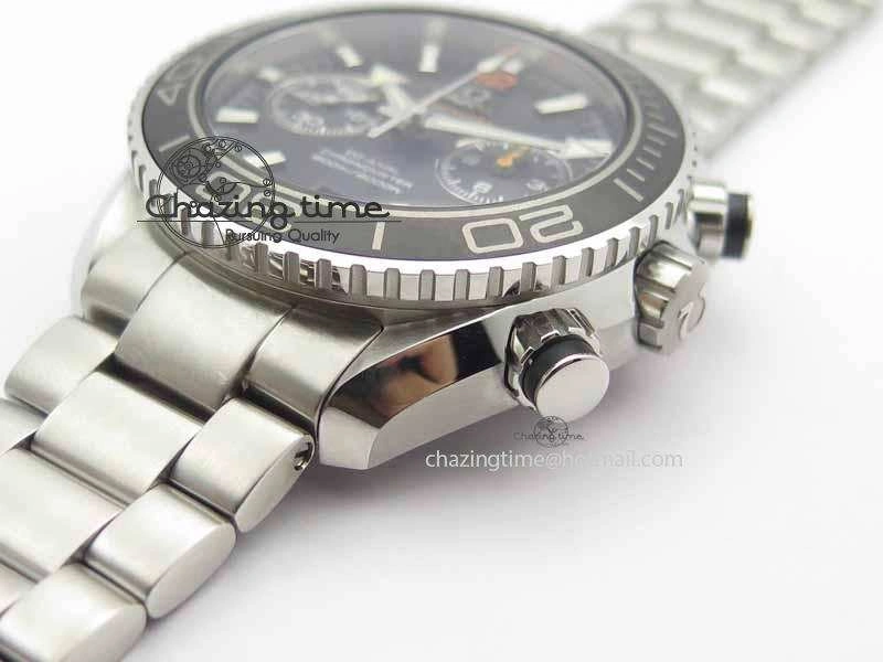 Planet Ocean Master Chronometer Chrono SS OM 1:1 Best Edition Orange 12 On SS Bracelet A9300