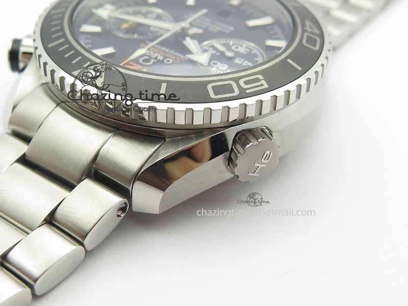 Planet Ocean Master Chronometer Chrono SS OM 1:1 Best Edition Orange 12 On SS Bracelet A9300