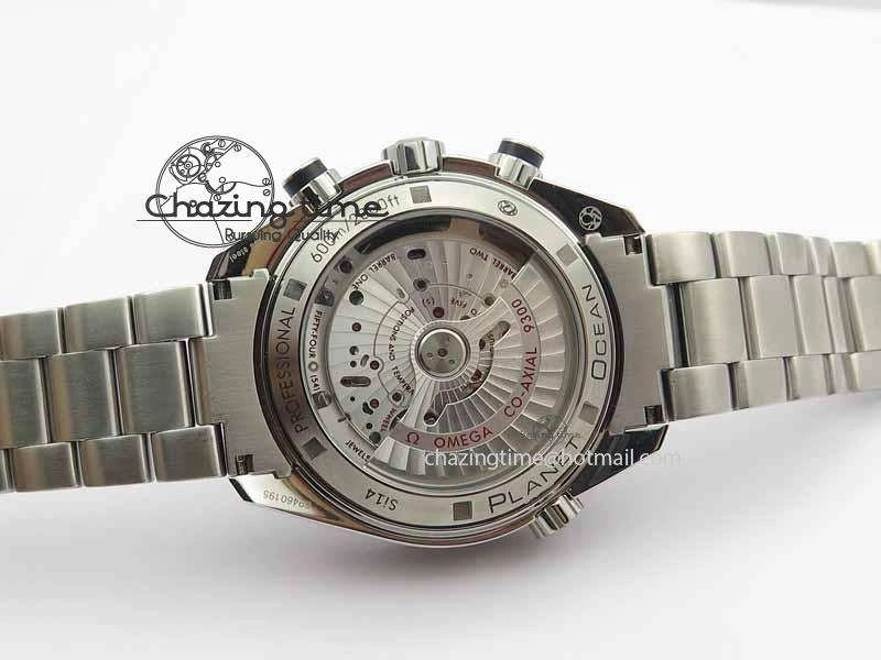 Planet Ocean Master Chronometer Chrono SS OM 1:1 Best Edition Orange 12 On SS Bracelet A9300
