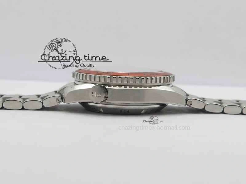 Planet Ocean Master Chronometer Chrono SS OM 1:1 Best Edition Orange On SS Bracelet A9300