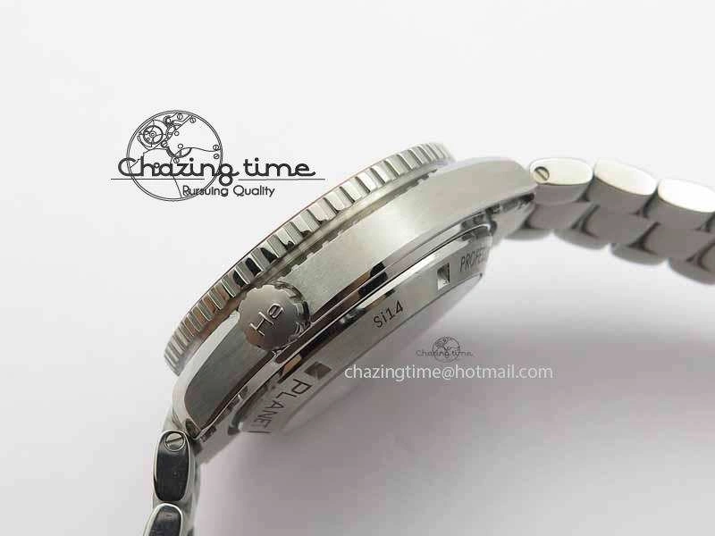 Planet Ocean Master Chronometer Chrono SS OM 1:1 Best Edition Orange On SS Bracelet A9300