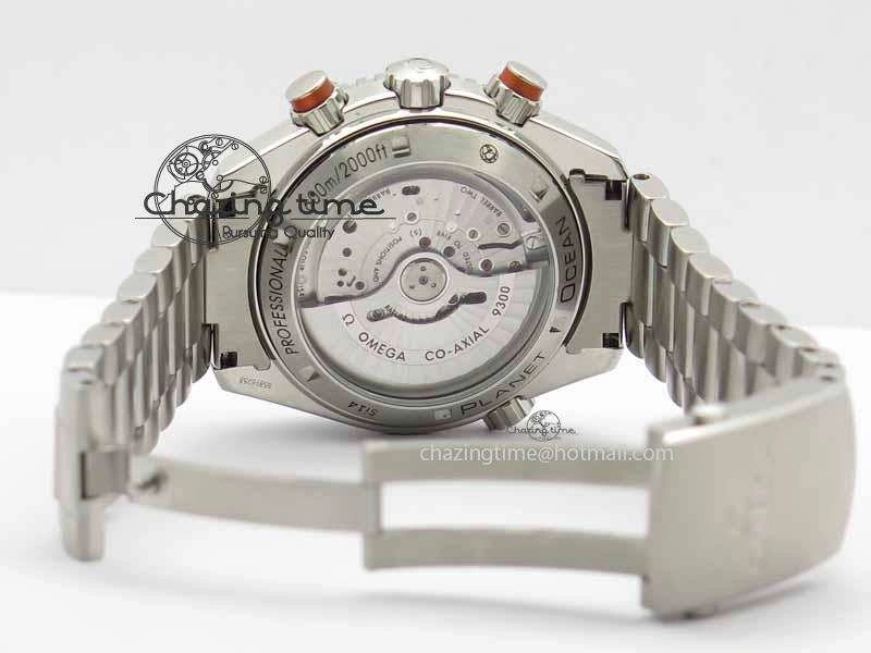 Planet Ocean Master Chronometer Chrono SS OM 1:1 Best Edition Orange On SS Bracelet A9300
