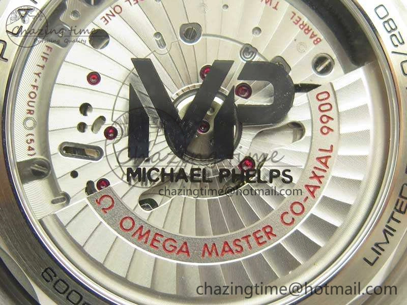 Planet Ocean Master Chronometer OMF SS Blue Orange Bezel White Dial On Nylon Strap A9900 (Black Balance Wheel) V2