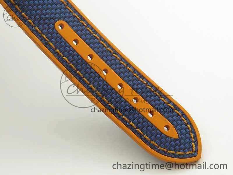 Planet Ocean Master Chronometer OMF SS Blue Orange Bezel White Dial On Nylon Strap A9900 (Black Balance Wheel) V2