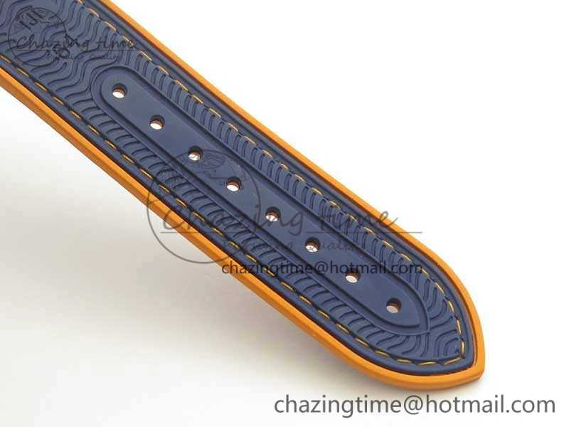 Planet Ocean Master Chronometer OMF SS Blue Orange Bezel White Dial On Nylon Strap A9900 (Black Balance Wheel) V2