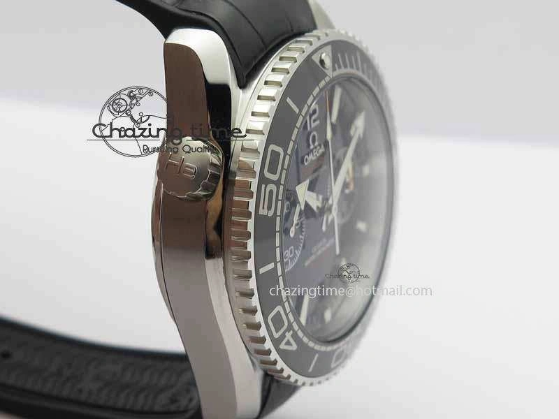 Planet Ocean Master Chronometer SS OM 1:1 Best Edition Black Dial On Leather Strap A9900