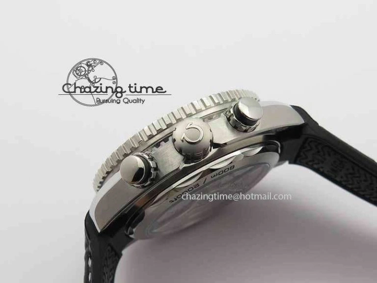 Planet Ocean Master Chronometer SS OM 1:1 Best Edition Black Dial On Leather Strap A9900