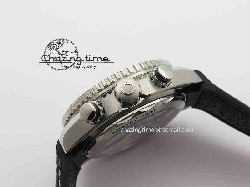 Planet Ocean Master Chronometer SS OM 1:1 Best Edition Black Dial On Leather Strap A9900