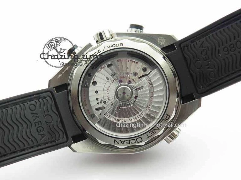 Planet Ocean Master Chronometer SS OM 1:1 Best Edition Black Dial On Leather Strap A9900