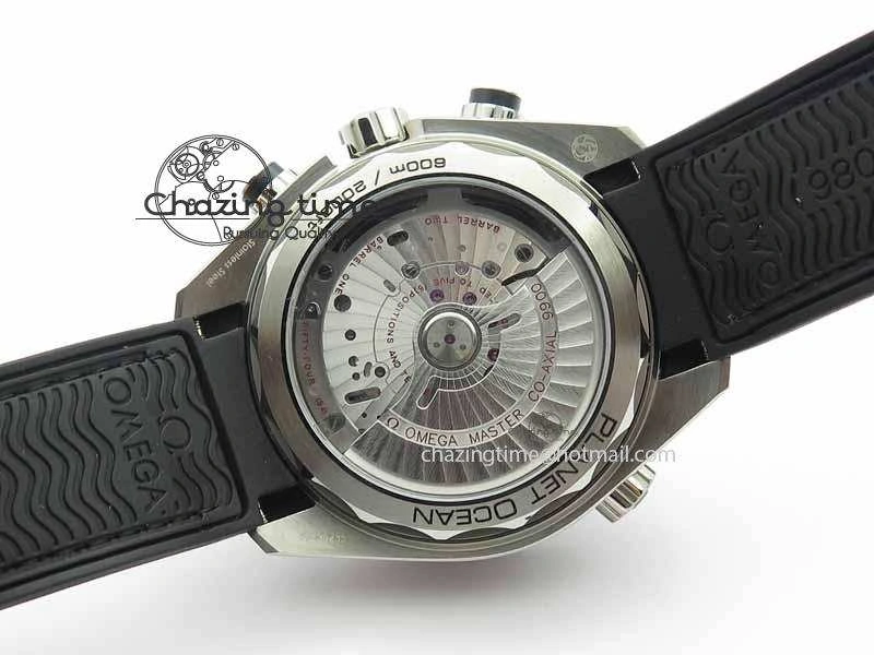 Planet Ocean Master Chronometer SS OM 1:1 Best Edition Black Dial On Leather Strap A9900