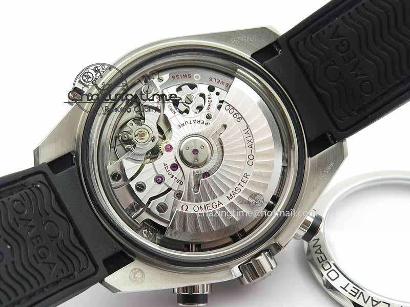 Planet Ocean Master Chronometer SS OM 1:1 Best Edition Black Dial On Leather Strap A9900