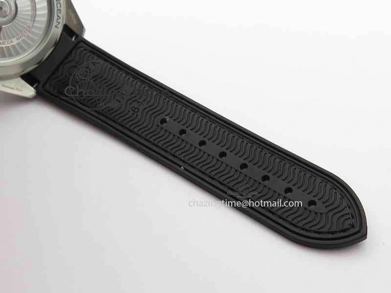 Planet Ocean Master Chronometer SS OM 1:1 Best Edition Black Dial On Leather Strap A9900