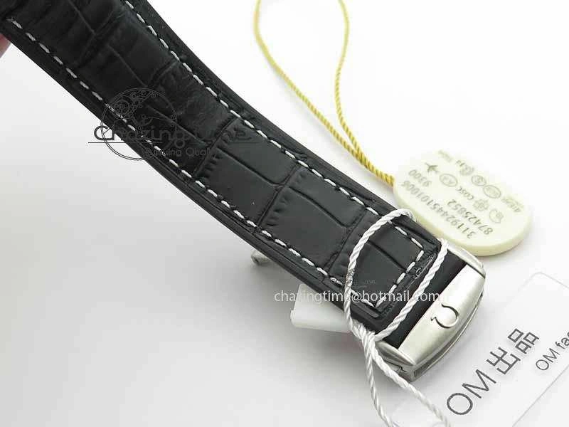 Planet Ocean Master Chronometer SS OM 1:1 Best Edition Black Dial On Leather Strap A9900