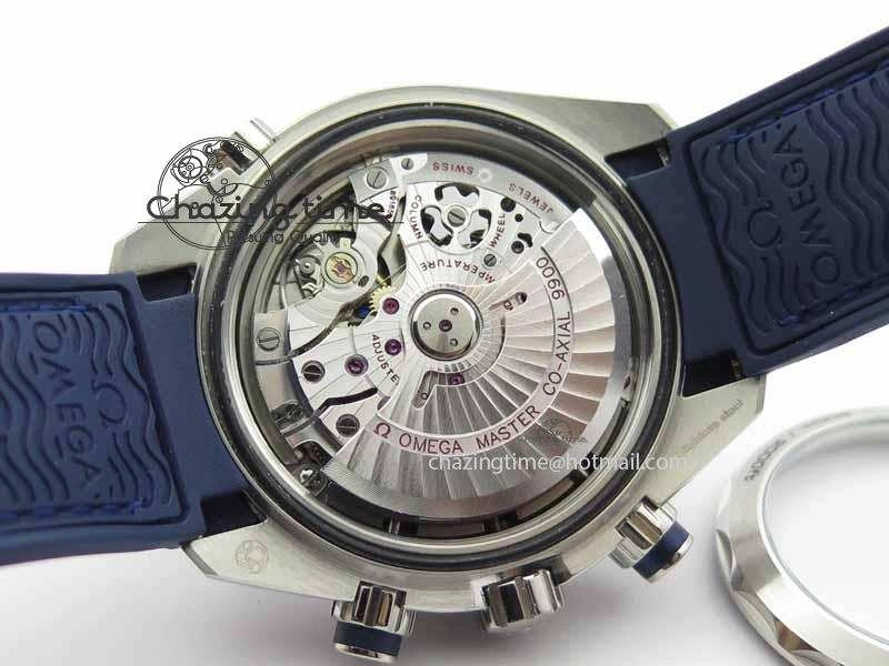 Planet Ocean Master Chronometer SS OM 1:1 Best Edition Blue Dial On Leather Strap A9900