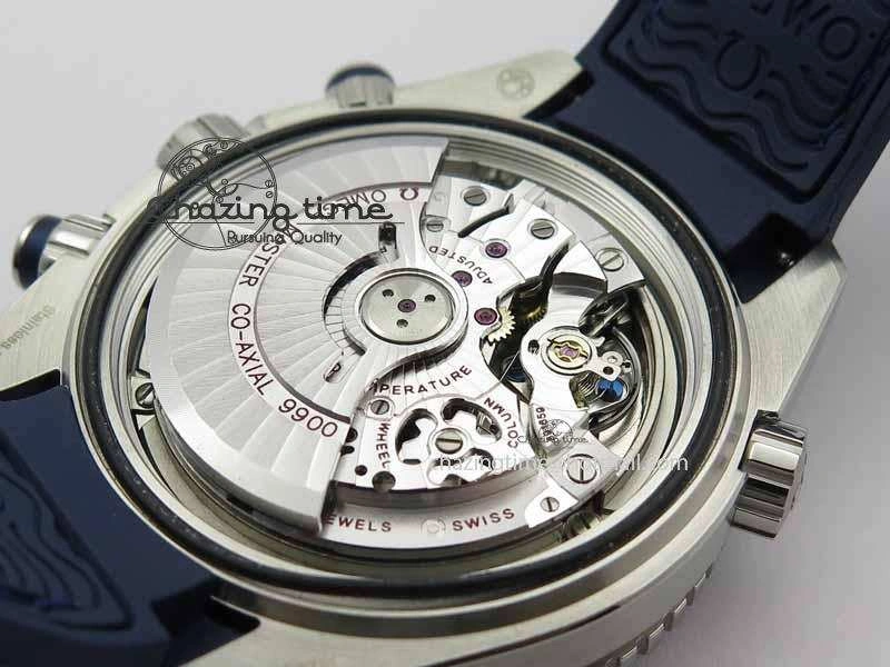 Planet Ocean Master Chronometer SS OM 1:1 Best Edition Blue Dial On Leather Strap A9900