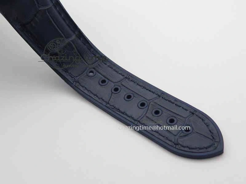 Planet Ocean Master Chronometer SS OM 1:1 Best Edition Blue Dial On Leather Strap A9900