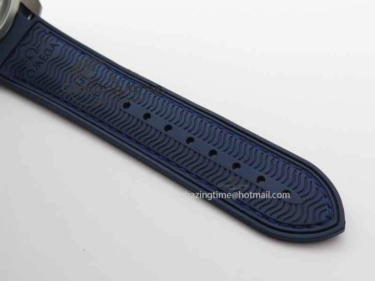 Planet Ocean Master Chronometer SS OM 1:1 Best Edition Blue Dial On Leather Strap A9900