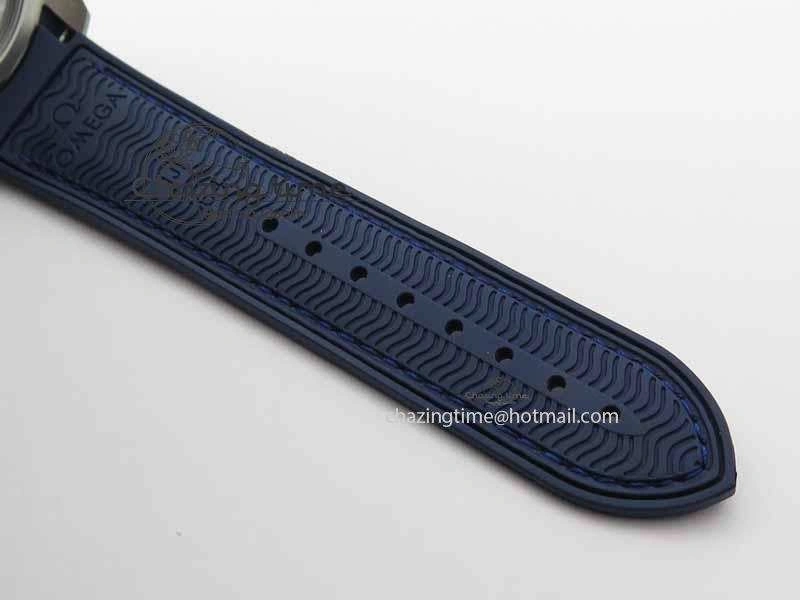Planet Ocean Master Chronometer SS OM 1:1 Best Edition Blue Dial On Leather Strap A9900