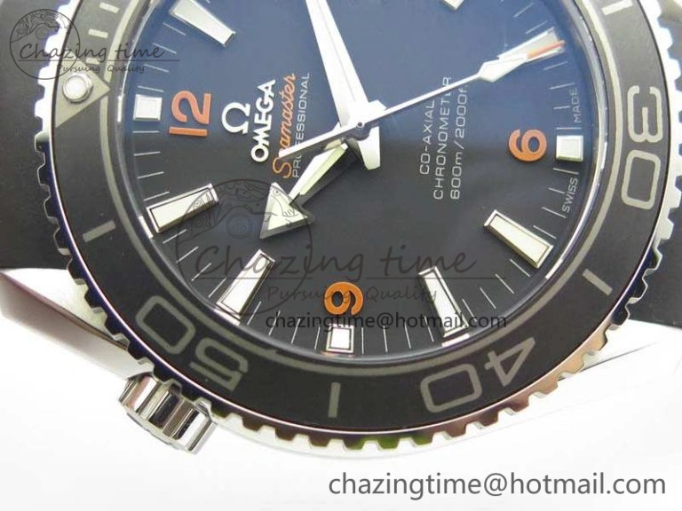 Planet Ocean Pro 45mm OMF 1:1 Best Edition Orange Marker On Rubber Strap A8500 (Black Balance Wheel)