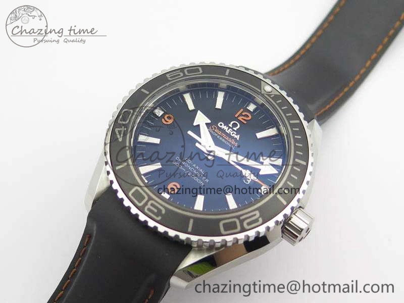 Planet Ocean Pro 45mm OMF 1:1 Best Edition Orange Marker On Rubber Strap A8500 (Black Balance Wheel)