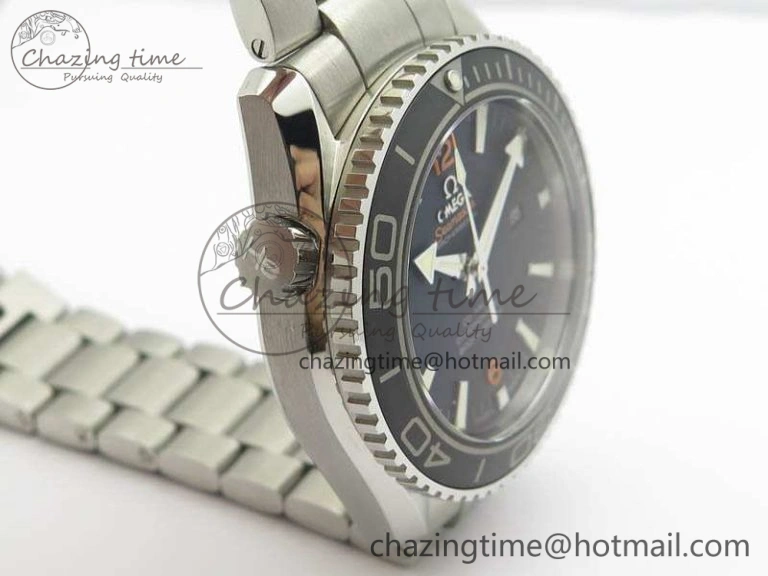 Planet Ocean Pro 45mm OMF 1:1 Best Edition Orange Marker On SS Bracelet A8500 (Black Balance Wheel)