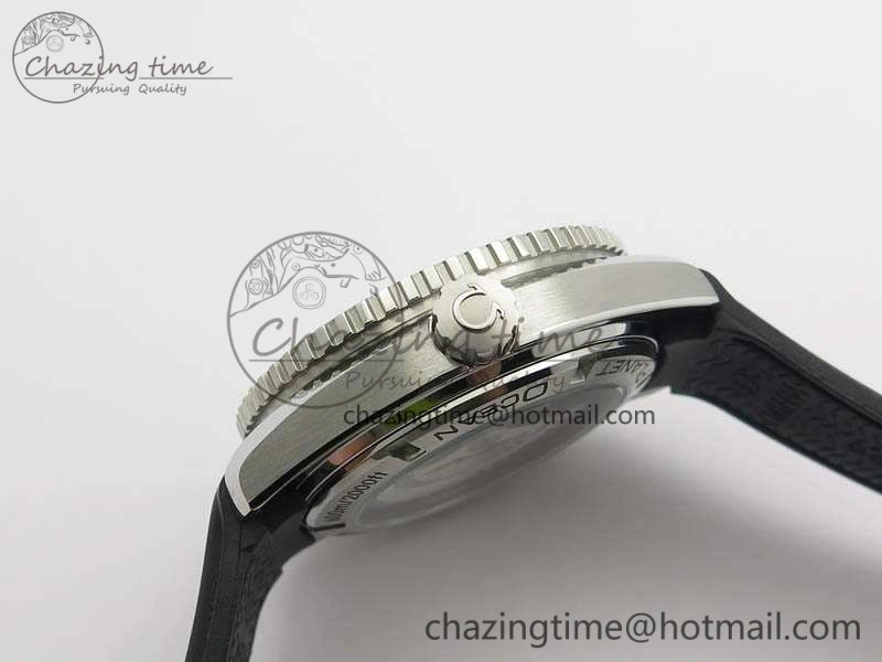 Planet Ocean Pro Ceramic Bezel 45mm 1:1 OMF Best Edition On Rubber Strap A8500 (Black Balance Wheel)