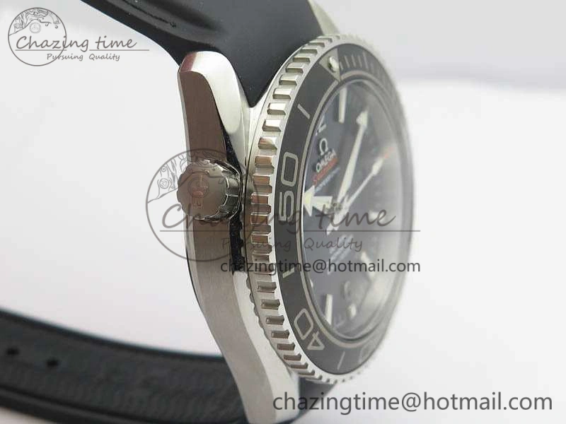 Planet Ocean Pro Ceramic Bezel 45mm 1:1 OMF Best Edition On Rubber Strap A8500 (Black Balance Wheel)