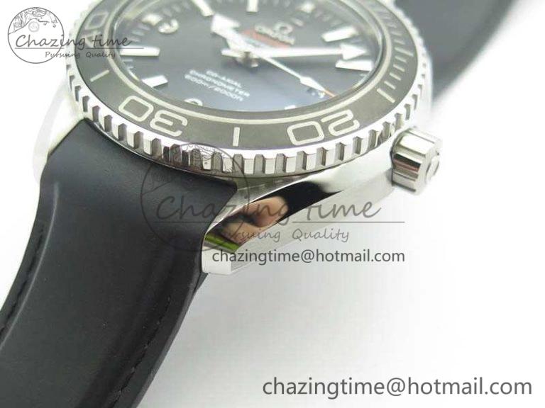 Planet Ocean Pro Ceramic Bezel 45mm 1:1 OMF Best Edition On Rubber Strap A8500 (Black Balance Wheel)