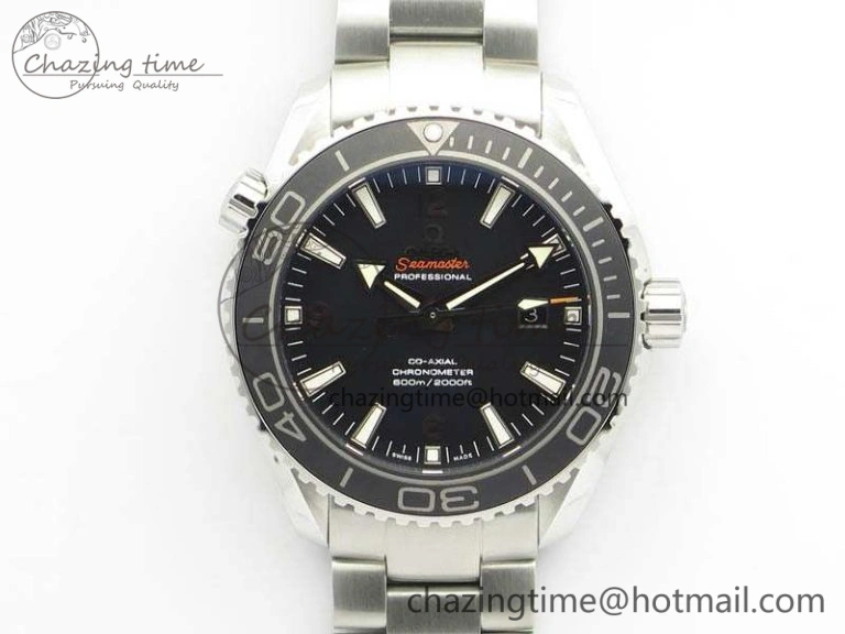 Planet Ocean Pro Ceramic Bezel 45mm OMF 1:1 Best Edition On SS Bracelet A8500 (Black Balance Wheel)